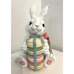 Cupcakes and Cashmere CUTE EASTER Decor Pastel Macaroon BUNNY Pink/Blue Bow
